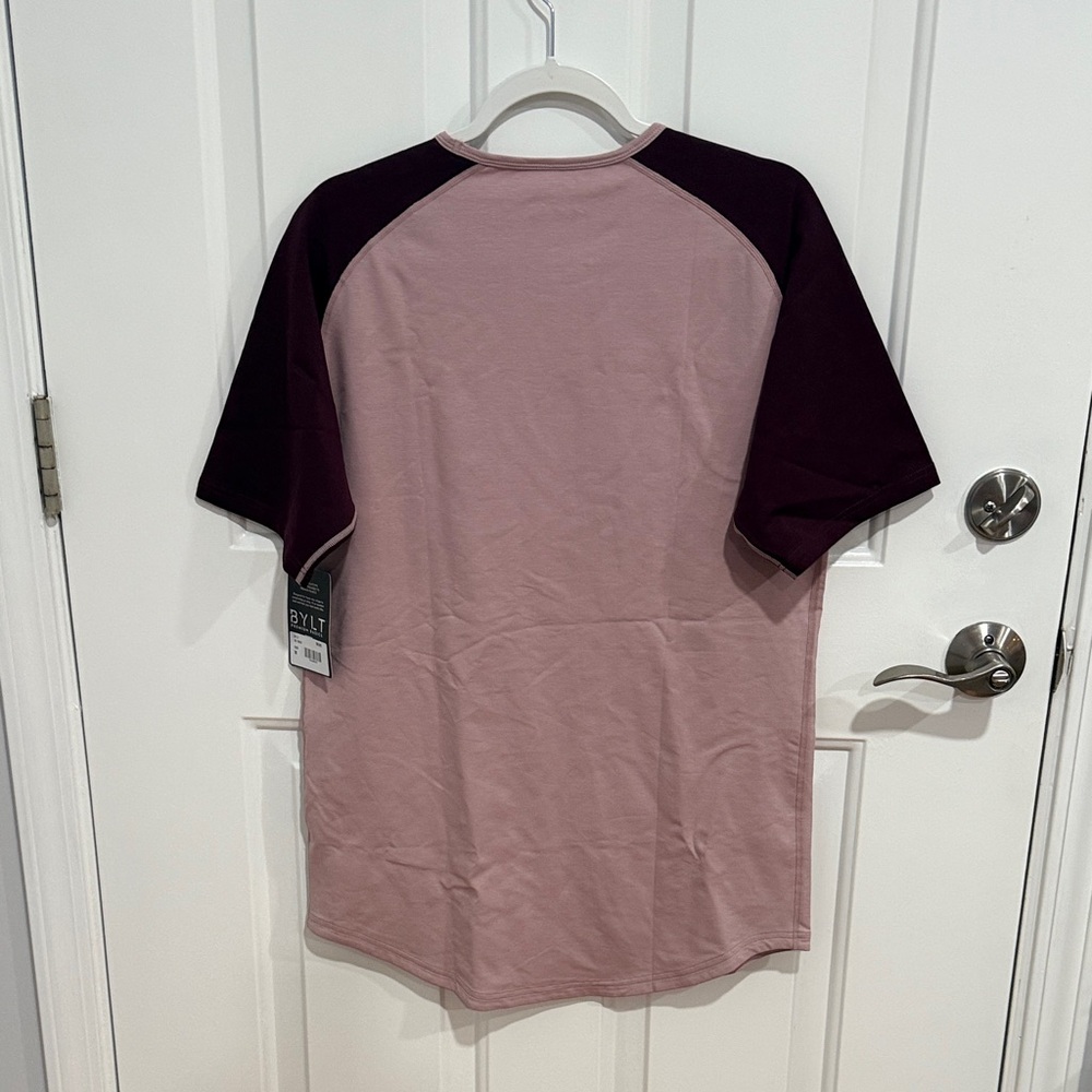 BYLT Basics Men's Shirt in Pink and Dark Purple - Picture 6 of 7